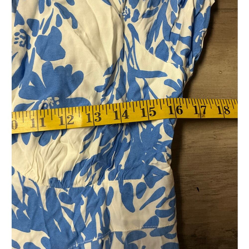 A New Day Blue/White Floral Ruffle Maxi Dress Size 6 - Picture 7 of 8